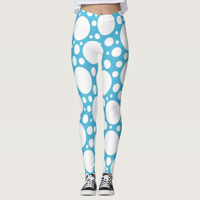 Light Blue Polka Dot Leggings (Framsida)