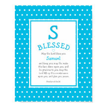 Light Blue Polka Dot Namn Baby Blessing Nursery