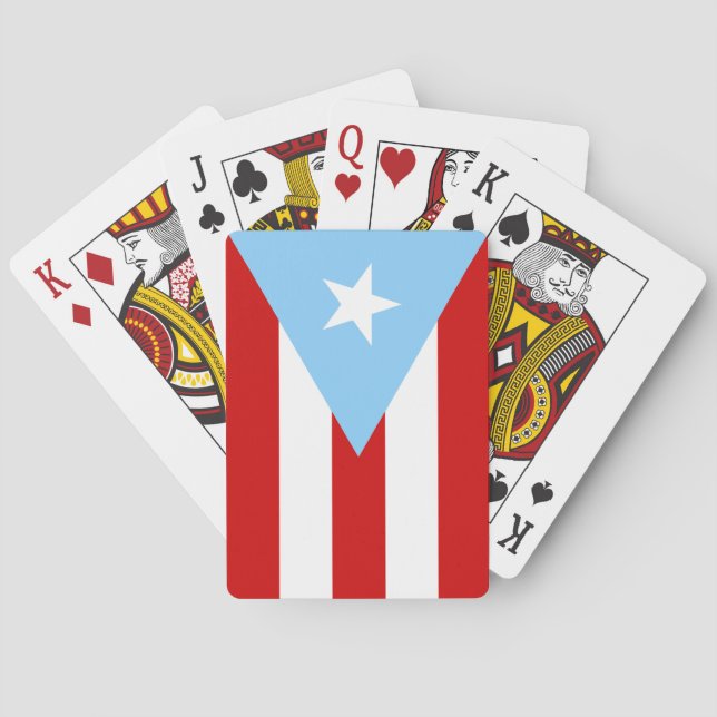 Light Blue Puerto Rican Flag Casinokort (Baksidan)