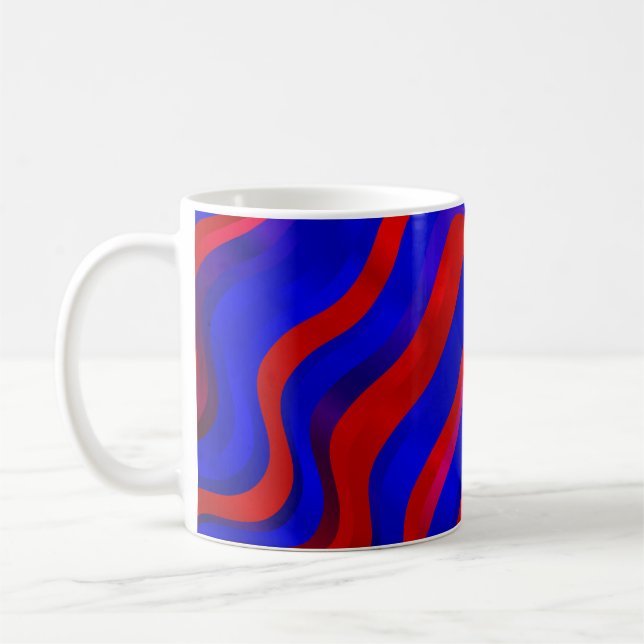 Light Blue, Red struktur med linjer. Övertoning i Kaffemugg (Vänster)