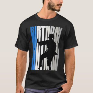 Light Blue Retro Vintage Girls Karate Birthday Sel T Shirt