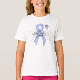 Light Blue Ribbon med Butterfly T-shirt