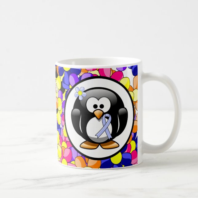 Light Blue Ribbon Penguin Kaffemugg (Höger)