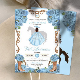 Light Blue Ro Boots Charro Vestidos Quinceanera Inbjudningar