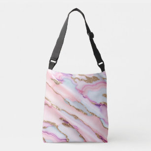 Light Blue Rosa Agate Marble Modern Collection Axelväska