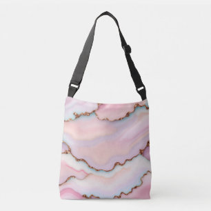 Light Blue Rosa Marble Agate Modern Collection Axelväska