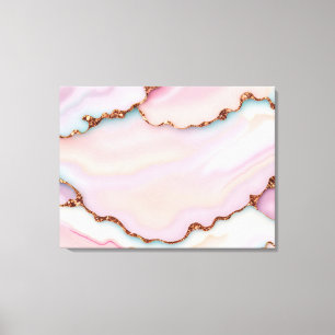 Light Blue Rosa Marble Agate Modern Collection Canvastryck
