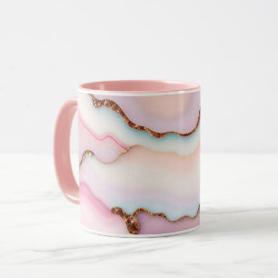 Light Blue Rosa Marble Agate Modern Collection Mugg