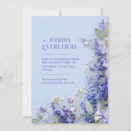 Light Blue Rustic Spring Lavender Frame Inbjudningar