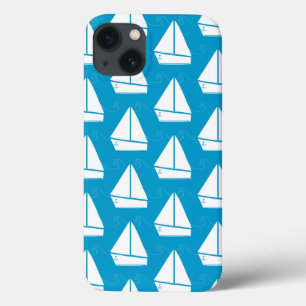 Light Blue Sailboat Mönster