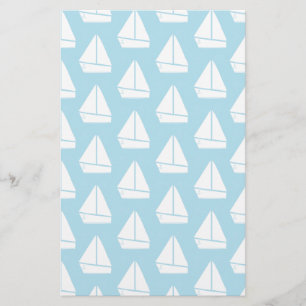 Light Blue Sailboat Mönster Brevpapper