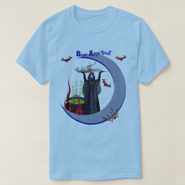 Light Blue Scariest Times Unisex Halloween T Shirt (Design framsida)