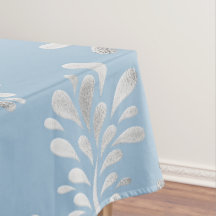 Light Blue & Silver Modern Mönster Tablecloth