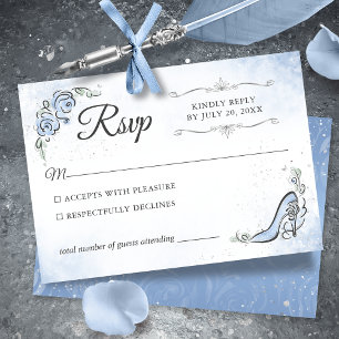 Light Blue Silver Princess Shoe Elegant bröllop OSA Kort
