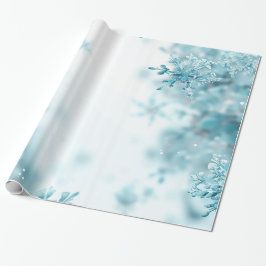 Light Blue Snöflingor-jul Presentpapper