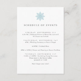 LIGHT BLUE SNOWFLAKE BRÖLLOP SCHEDULE OF EVENTIONS TILLÄGGSKORT