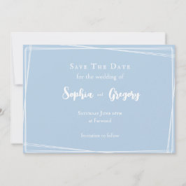 Light Blue Snyggt Script Elegant bröllop Spara Datumet