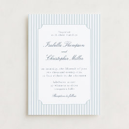 Light Blue Stripe Framed Wedding Invitation Inbjudningar
