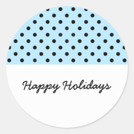 Light Blue Sweet Polka Dot Helgdag Stickers Runt Klistermärke