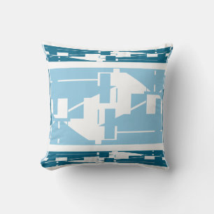 Light Blue Teal Classic Mediterranean Mosaic Kudde