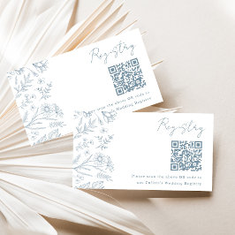 Light Blue Toile Bridal Shower Registry Card  Tilläggskort