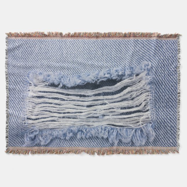 Light Blue Torn Jeans Struktur Filt (Framsidan)