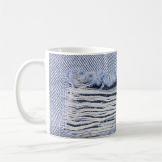 Light Blue Torn Jeans Struktur Kaffemugg