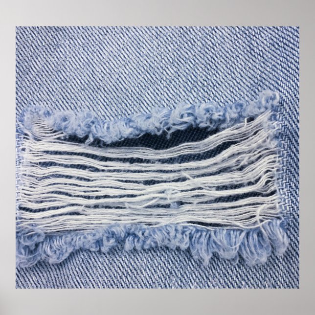 Light Blue Torn Jeans Struktur Poster (Framsidan)