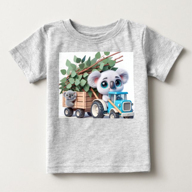 Light Blue Tractor med Koala T Shirt (Framsida)