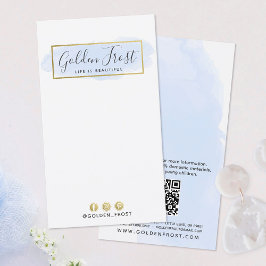 Light Blue Watercolor Guld Earring Jewelry Visning Visitkort