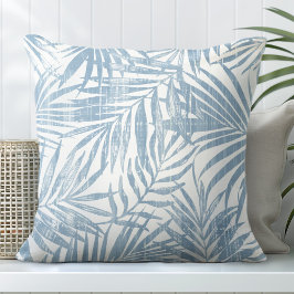 Light Blue & White Handflatan Löv Dekorativ kudde