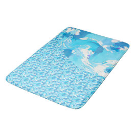 Light blue & White Ocean Abstract Art Badrumsmatta