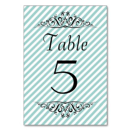 Light Blue White Stripe Bord Card Bordsnummer