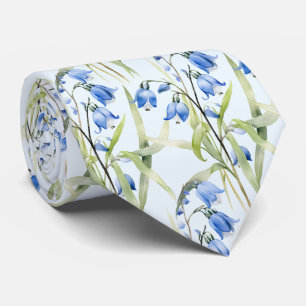 Light Blue Wildblommor Neck Tie Slips