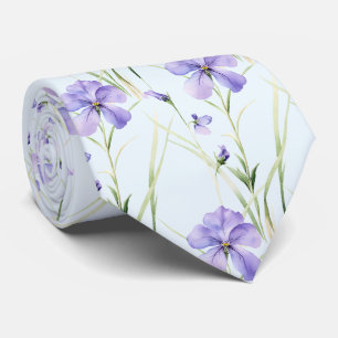 Light Blue Wildblommor Neck Tie Slips