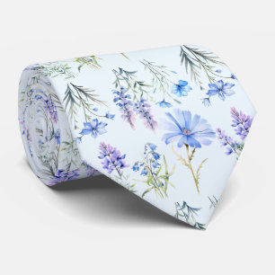 Light Blue Wildblommor Neck Tie Slips