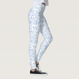Light Blue Winter Snowflake Mönster Leggings