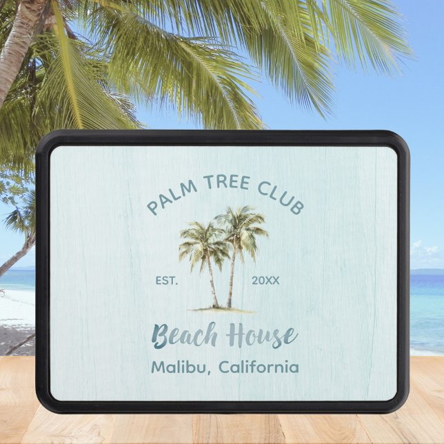 Light Blue Wood Coconut Handflatan Träd Dragkroksskydd (In situ)