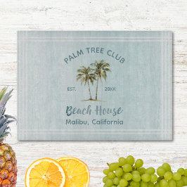 Light Blue Wood Handflatan Träd Modern Beach House