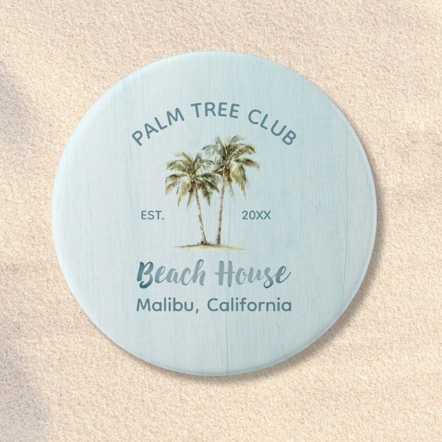 Light Blue Wood Handflatan Träd Modern Beach House Knapp (In situ)