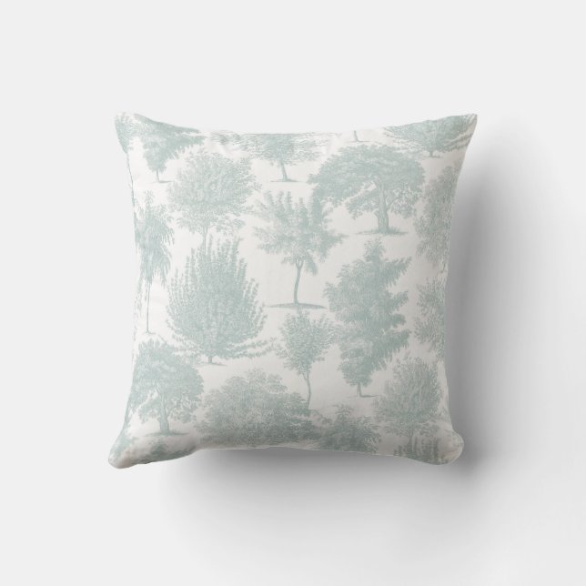 Light Blue Woodland Toile Dekorativ kudde (Baksida)