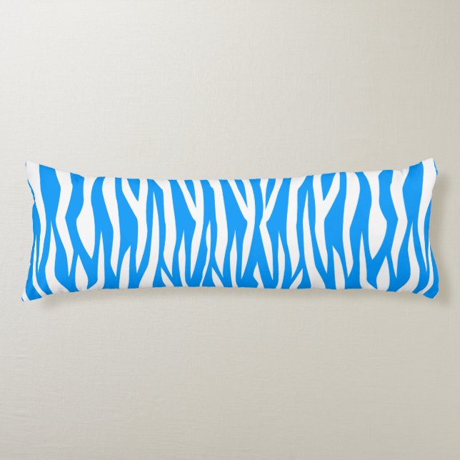 Light Blue Zebra tryck Kroppskudde (Framsidan)