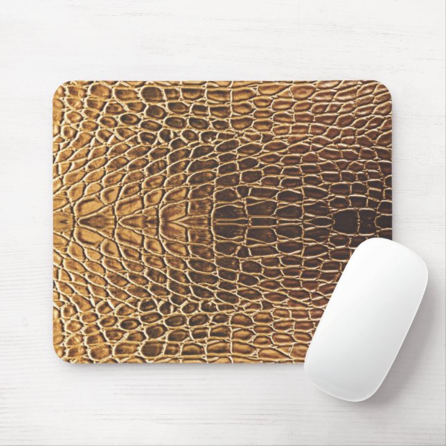 Light Brown Alligator Skin Skriv ut Musmatta (Med mus)