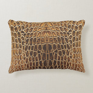 Light Brown Alligator Skin Skriv ut Prydnadskudde