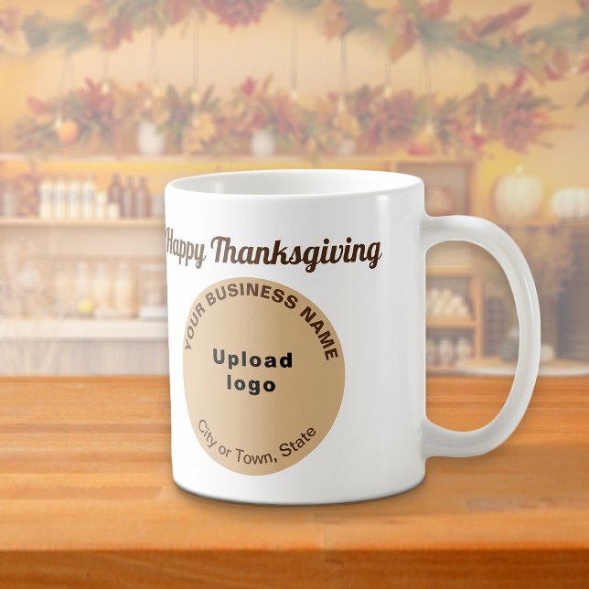 Light Brown Business Brand | Thanksgiving | Mugg (Light brown business brand with Thanksgiving greeting on mug)