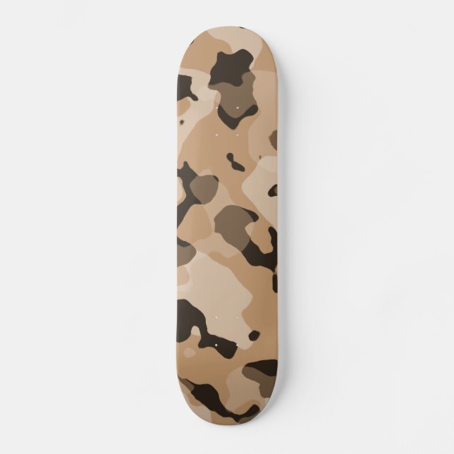 Light Brown Camo; Camouflage Skateboard Bräda 21,5 Cm (Framsida)