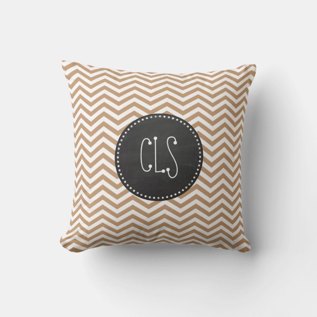 Light Brown Chevron Rand; Chalkboard Kudde (Framsida)