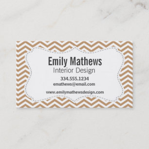 Light Brown Chevron Rand Visitkort