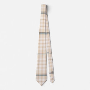 Light Brown Colorful Elegant Tartan Play Neck Tie Slips