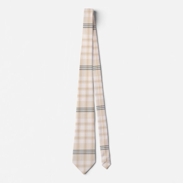 Light Brown Colorful Elegant Tartan Play Neck Tie Slips (Framsida)
